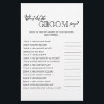 Minimalistisch, was der Bräutigam zu Brautparty sa Flyer<br><div class="desc">Genießen Sie Ihr Brautparty mit diesen einfachen und niedlichen Spielen. Karo unsere Kollektion für mehr Brautparty Spiele im selben Stil. Bitte beachten Sie,  dass diese Spiele nicht bearbeitet werden können.</div>
