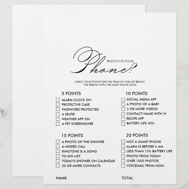 Minimalistisch Was ist auf deinem Handy-Brautparty (Vorne/Hinten)