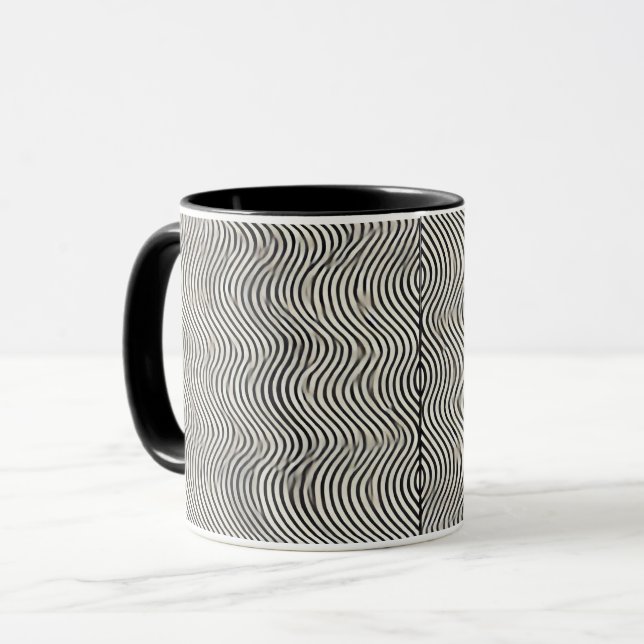 Minimalistisch Waves Kaffee Tasse (Vorderseite Links)