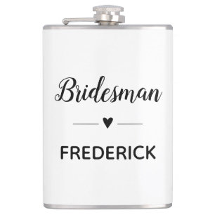 Minimalistisch Wedding Bridesman Personalisiert Flachmann