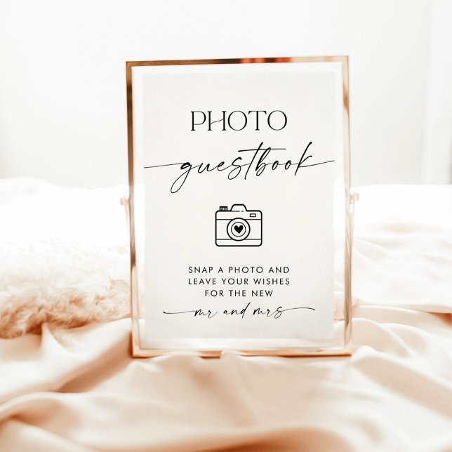 Minimalistisch Wedding Foto Gästebuch-Zeichen, Inv Einladung (Von Creator hochgeladen)