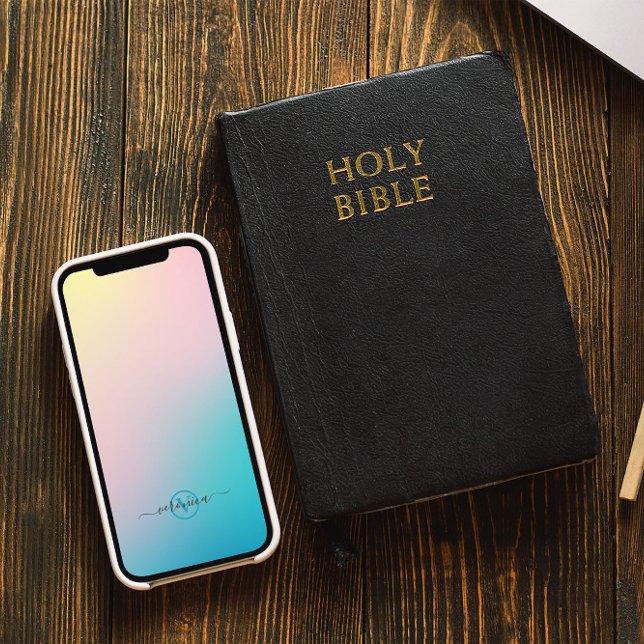 Minimalistisch weich glänzend Modernes Monogramm Case-Mate iPhone 14 Hülle (Von Creator hochgeladen)