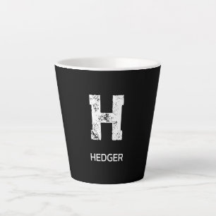 MINIMALISTISCH WEIß EIN EINZELBUCHSTABE MONOGRAMM  MILCHTASSE