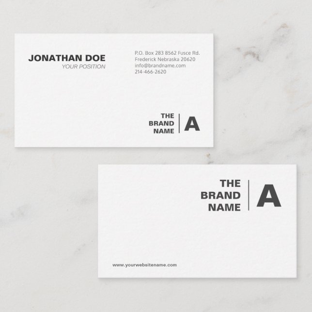 Minimalistisch, weiß, einfach, Beruflich, Boho, Visitenkarte (Vorne/Hinten)