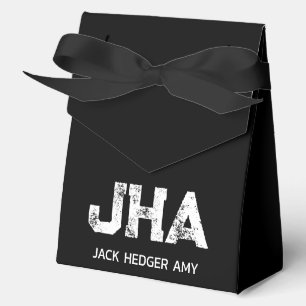 MINIMALISTISCH WEIßES DREIBUCHSTABEN-MONOGRAMM NAM GESCHENKSCHACHTEL