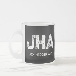 MINIMALISTISCH WEIßES DREIBUCHSTABIGES MONOGRAMM N MATTGLASTASSE