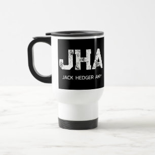 MINIMALISTISCH WEIßES DREIBUCHSTABIGES MONOGRAMM N REISEBECHER
