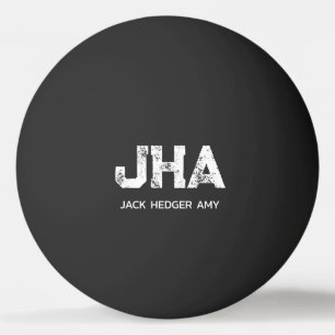 MINIMALISTISCH WEIßES DREIBUCHSTABIGES MONOGRAMM N TISCHTENNISBALL