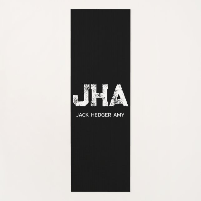 MINIMALISTISCH WEIßES DREIBUCHSTABIGES MONOGRAMM N YOGAMATTE (Vorderseite)