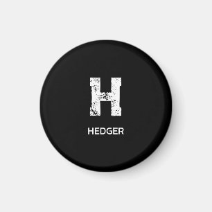 MINIMALISTISCH WEISSES EIN-BUCHSTABEN-MONOGRAMM NA MAGNET