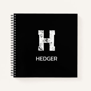 MINIMALISTISCH WEISSES EIN-BUCHSTABEN-MONOGRAMM NA NOTIZBUCH