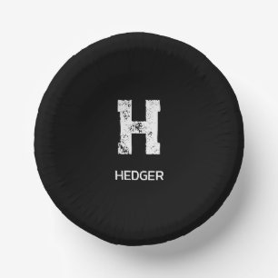 MINIMALISTISCH WEISSES EIN-BUCHSTABEN-MONOGRAMM NA PAPPTELLER