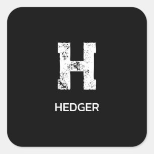 MINIMALISTISCH WEISSES EIN-BUCHSTABEN-MONOGRAMM NA QUADRATISCHER AUFKLEBER