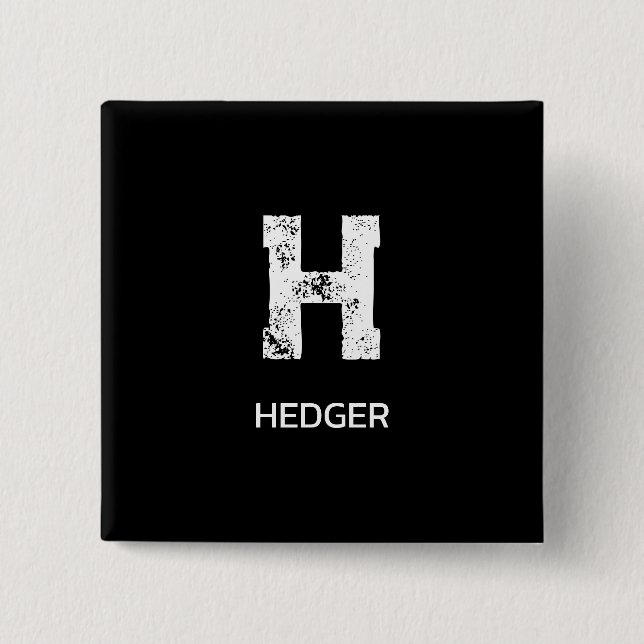 MINIMALISTISCH WEIßES EIN-BUCHSTABEN-MONOGRAMM NAM BUTTON (Vorderseite)