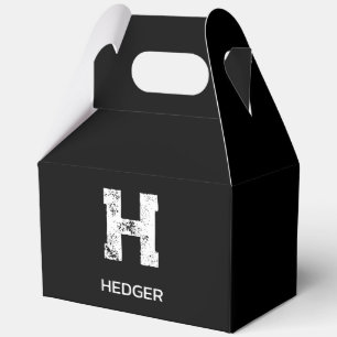 MINIMALISTISCH WEIßES EIN-BUCHSTABEN-MONOGRAMM NAM GESCHENKSCHACHTEL