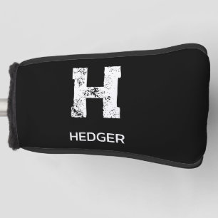 MINIMALISTISCH WEIßES EIN-BUCHSTABEN-MONOGRAMM NAM GOLF HEADCOVER