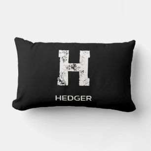 MINIMALISTISCH WEIßES EIN-BUCHSTABEN-MONOGRAMM NAM LENDENKISSEN