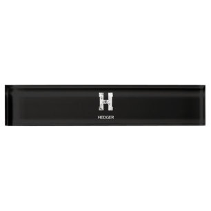 MINIMALISTISCH WEIßES EIN-BUCHSTABEN-MONOGRAMM NAM NAMENSPLAKETTE