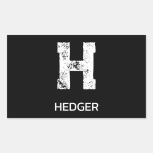 MINIMALISTISCH WEIßES EIN-BUCHSTABEN-MONOGRAMM NAM RECHTECKIGER AUFKLEBER