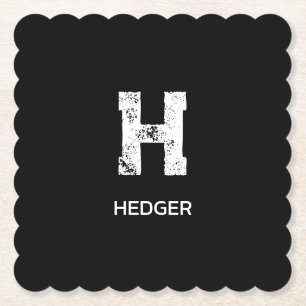 MINIMALISTISCH WEIßES EIN-BUCHSTABEN-MONOGRAMM NAM UNTERSETZER