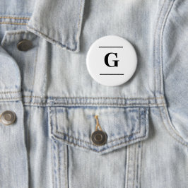 Minimalistisch-weißes Monogramm Button