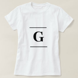 Minimalistisch-weißes Monogramm T-Shirt