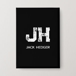 MINIMALISTISCH WEIßES ZWEI-BUCHSTABEN-MONOGRAMM NA BUTTON