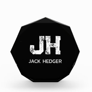 MINIMALISTISCH WEIßES ZWEI-BUCHSTABEN-MONOGRAMM NA FOTOBLOCK