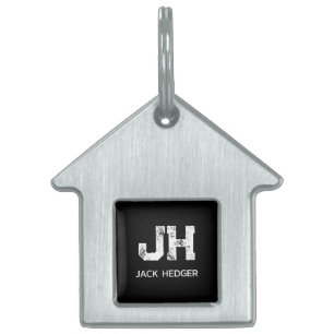 MINIMALISTISCH WEIßES ZWEI-BUCHSTABEN-MONOGRAMM NA TIERMARKE