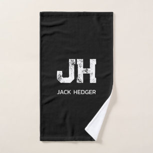 MINIMALISTISCH WEIßES ZWEIBUCHSTABEN-MONOGRAMM NAM HANDTUCH