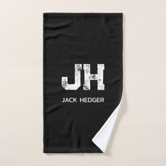 MINIMALISTISCH WEIßES ZWEIBUCHSTABEN-MONOGRAMM NAM HANDTUCH