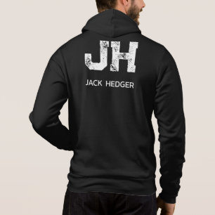 MINIMALISTISCH WEIßES ZWEIBUCHSTABEN-MONOGRAMM NAM HOODIE
