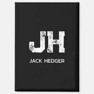 MINIMALISTISCH WEIßES ZWEIBUCHSTABEN-MONOGRAMM NAM MAGNET