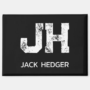 MINIMALISTISCH WEIßES ZWEIBUCHSTABIGES MONOGRAMM N MAGNET