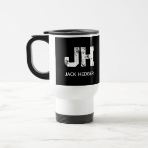 MINIMALISTISCH WEIßES ZWEIBUCHSTABIGES MONOGRAMM N REISEBECHER