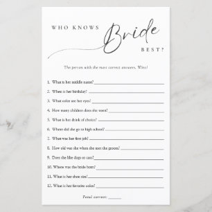 Minimalistisch wer das Bride Best Duwer Game kennt