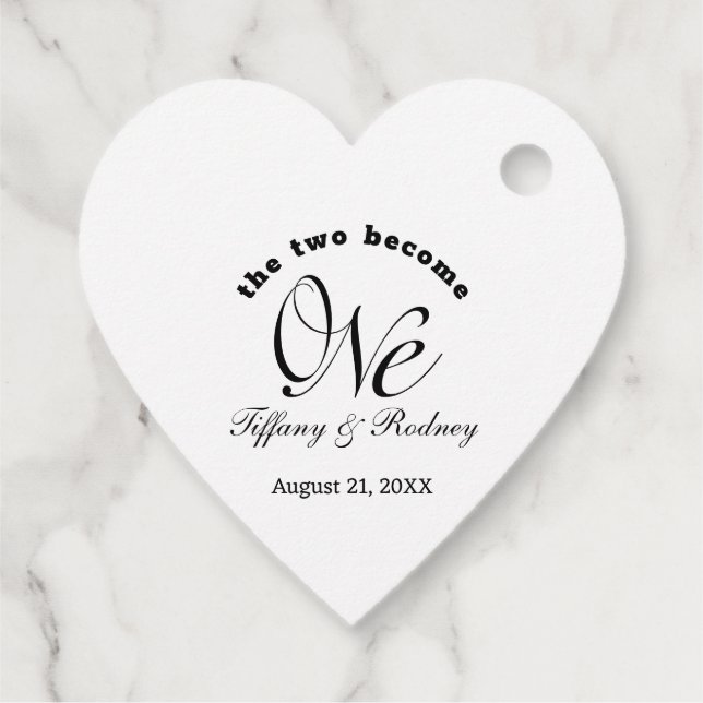 Minimalistisch werden die beiden zu einer Hochzeit Geschenkanhänger (Rückseite)