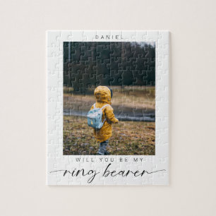 Minimalistisch Werden Sie mein Ring Bearer Foto Ch