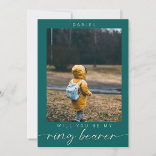 Minimalistisch Werden Sie mein Ring Bearer Foto Ch Einladung