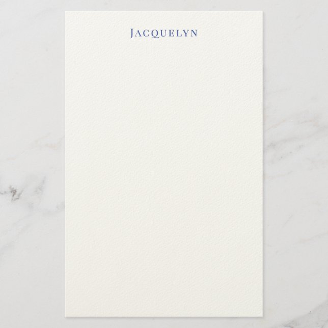 Minimalistisch White Blue Schlicht Elegante Modern Briefpapier (Vorderseite)