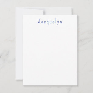 Minimalistisch White Blue Schlicht Elegante Modern Mitteilungskarte