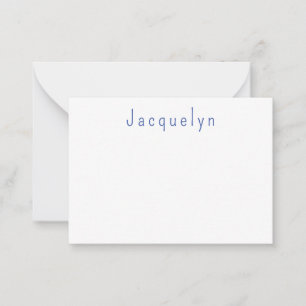 Minimalistisch White Blue Schlicht Elegante Modern Mitteilungskarte