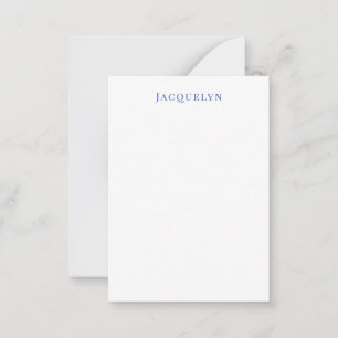 Minimalistisch White Blue Schlicht Elegante Modern Mitteilungskarte