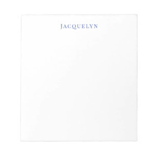 Minimalistisch White Blue Schlicht Elegante Modern Notizblock