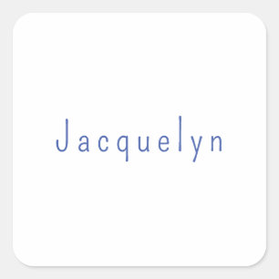 Minimalistisch White Blue Schlicht Elegante Modern Quadratischer Aufkleber