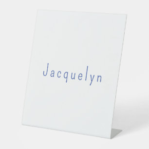 Minimalistisch White Blue Schlicht Elegante Modern Sockelschild