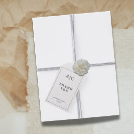 Minimalistisch White Monogram Vielen Dank Geschenkanhänger