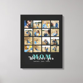 Minimalistisch Wir Liebe Sie Mutter 16 Foto Collag Leinwanddruck
