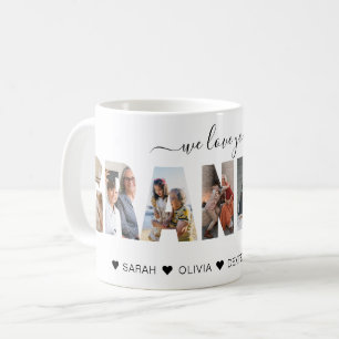 Minimalistisch Wir Liebe Sie Oma FotoCollage Kaffeetasse