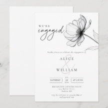 Minimalistisch Wir sind eine Verlobte Blumenengagi